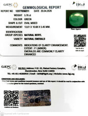 5.76/CT Natural Panna Stone with Govt. Lab Certificate-12377D50211